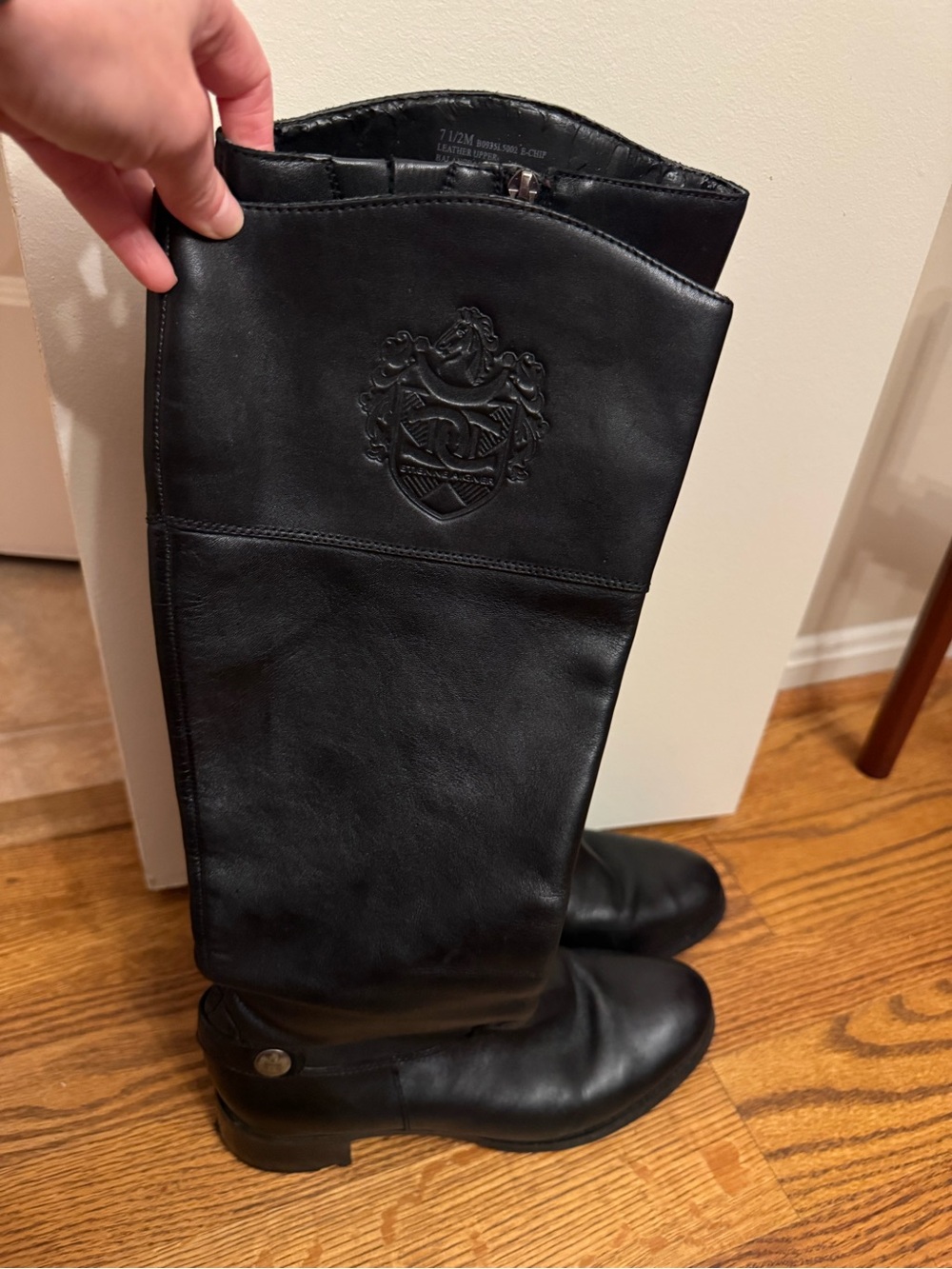 Etienne Aigner Black Leather Tall Boots